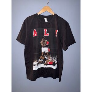 Muhammad Ali vs‎ Sonny Liston Graphic T-Shirt Black Player Tees Mens Large L